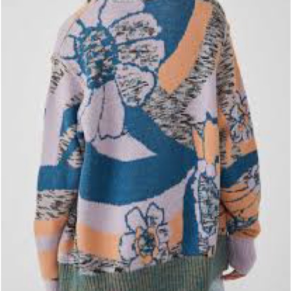 FREE PEOPLE AUGUST CARDIGAN - ORCHID TEAL COMBO Size XS - Picture 3 of 6